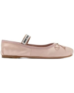 Miu Miu Satin Ballerinas - Pink