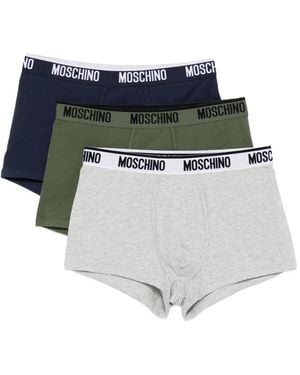 Moschino Logo-Waistband Briefs (Pack Of Three) - White