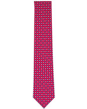 Brioni Patterned Silk Tie - Pink