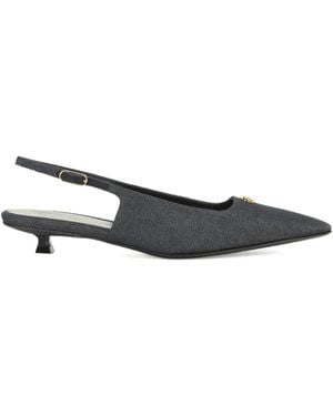 Sergio Rossi 25Mm Logo-Plaque Court Shoes - Blue