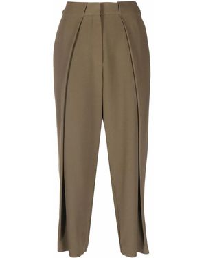 Balmain Pantalones De Talle Alto Con Pinzas - Marrón