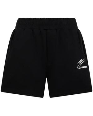 Philipp Plein Elasticated-Waist Logo-Print Shorts - Black