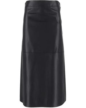 Max Mara Crisma Coated Midi Skirt - Black