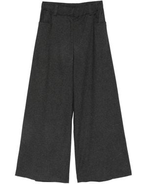 Alysi Elasticated-Waistband Palazzo Pants - Grey