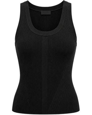 Bruuns Bazaar Ribbed-Knit Scoop-Neck Tank Top - Black