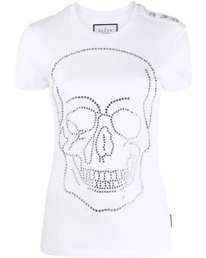 Philipp Plein Crystal-Embellished T-Shirt - White