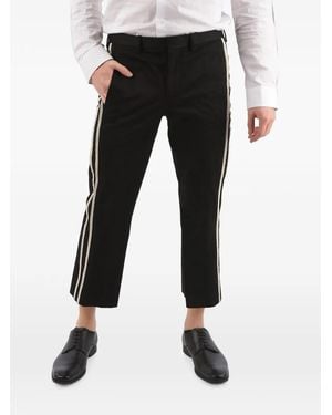 Neil Barrett Side-Stripe Slim-Fit Cropped Trousers - Black