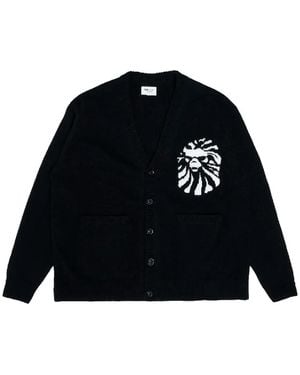 A Bathing Ape Patch-Detailing Cardigan - Black