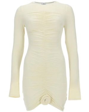 LaRevêche Lillibet Floral-Appliqué Mini Dress - White
