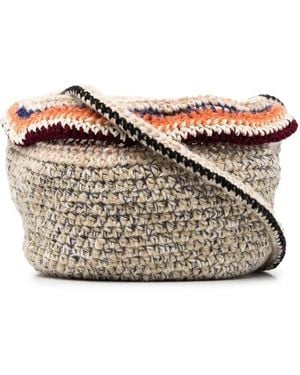 VITELLI Chunky-Knit Wool Shoulder Bag - Grey