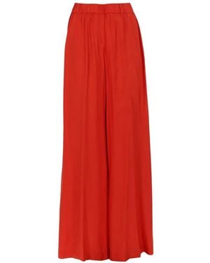 Nude Palazzohose Mit Elastischem Bund - Rot