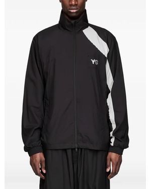 Y-3 Raw Edge 3 Stripes Nylon Shell Jacket - Black