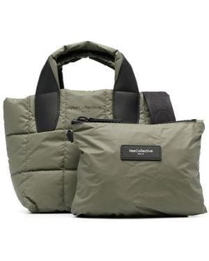 VEE COLLECTIVE Logo-Print Quilted Tote Bag - Green