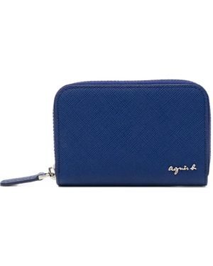 agnès b. Leather Coin Case - Blue