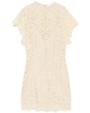 De La Vali Vestido Corto Laia Con Capa De Encaje - Blanco