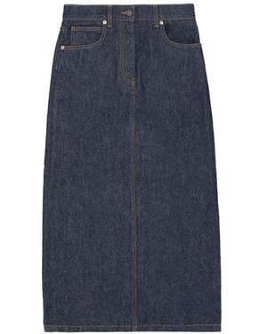 Fortela Denim Slit Maxi Skirt - Blue