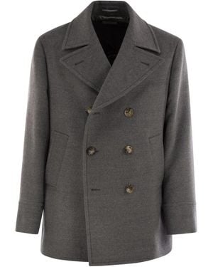 Brunello Cucinelli One-And-A-Half-Breasted Wool Coat - Black