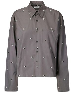 Rier Pop Flowers Shirt - Grey