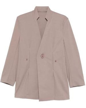 Issey Miyake Button-Fastening Single-Breasted Blazer - Natural