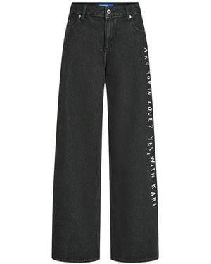 KARL LAGERFELD X Pietro Terzini Low-Rise Wide-Leg Jeans - Black