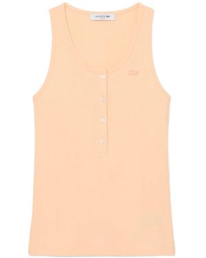 Lacoste Buttoned Tank Top - Natural