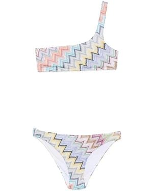 Missoni Bikini Asymétrique À Motif Zigzag - Blanc