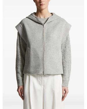 Peserico Cable-Knit Hoodie - Grey