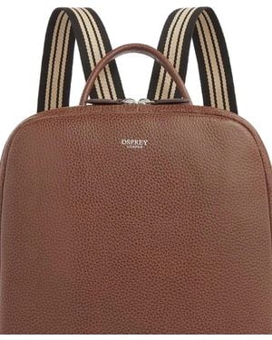Osprey Grainy-Leather Striped-Strap Backpack Bag - Brown
