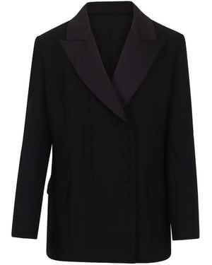 Vivetta Double-Breasted Peak-Lapel Blazer - Black