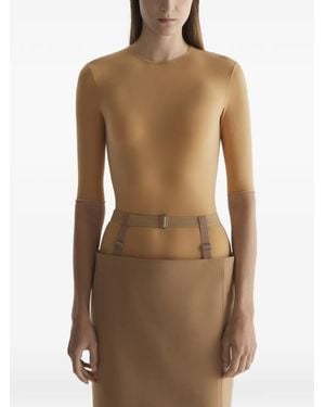 Mugler Jersey T-Shirt - Brown