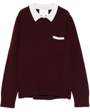 Vanisé Pull À Col Polo - Red