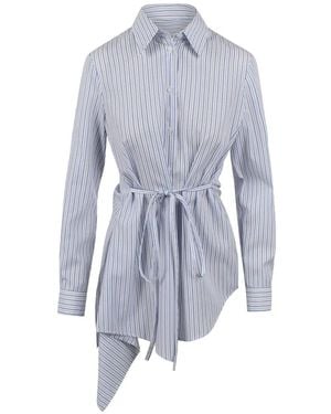 BALOSSA Striped Asymmetric Shirt - Blue