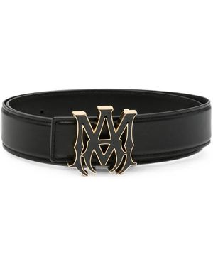 Amiri Logo Leather Belt - Black