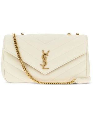 Saint Laurent Loulou Shoulder Bag - Natural
