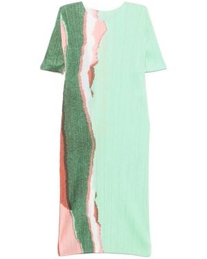 Pleats Please Issey Miyake Grainy Colors ミディドレス - グリーン