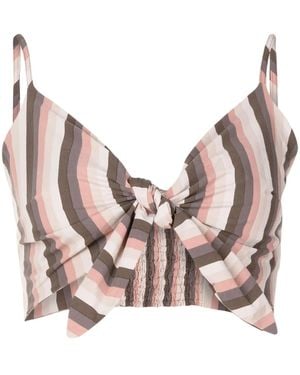 Amir Slama Striped Crop Top - Pink