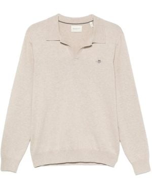 GANT Embroidered-Logo T-Shirt - White