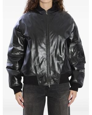 Salvatore Santoro Zip-Front Bomber Jacket - Black