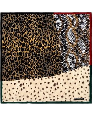 Bimba Y Lola Polka-Dot Patchwork Scarf - Metallic