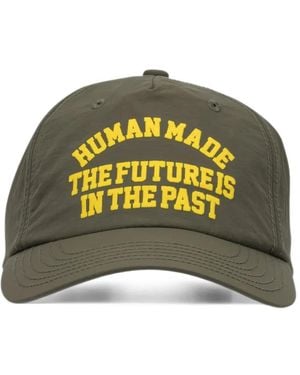 Human Made Slogan-Embroidered Cap - Green
