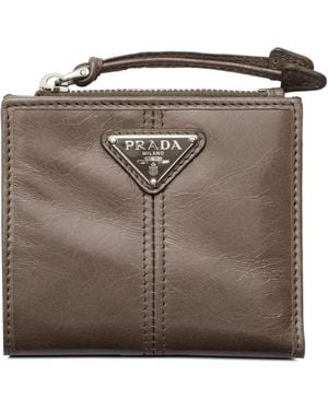 Prada Small Leather Wallet - Brown