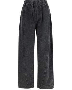 Ganni Isoli Embroidered Joggers - Grey