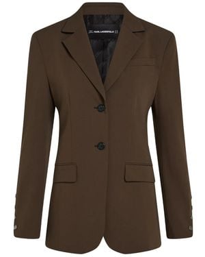 KARL LAGERFELD Single-Breasted Blazer - Brown