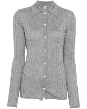 TOTEME Ribbed Cardigan - Grey