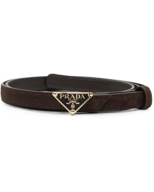 Prada Logo-Plaque Belt - White
