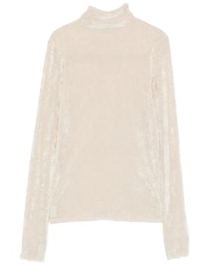 forte_forte Metallic High-Neck Top - White