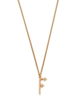 Emanuele Bicocchi F Letter-Pendant Chain Necklace - Metallic