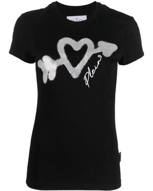 Philipp Plein Crystal-Embellished Logo T-Shirt - Black