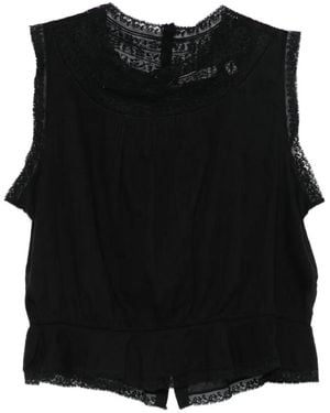 Doen Lilibet Lace-Trimmed Sleeveless Top - Black