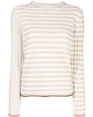 YANYAN KNITS Long-Sleeve Striped Jumper - Natural